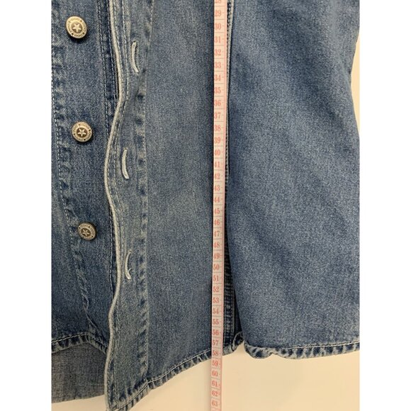 Vintage PSC Denim Vest Western Star Button 100% Cotton Large - Picture 8 of 10